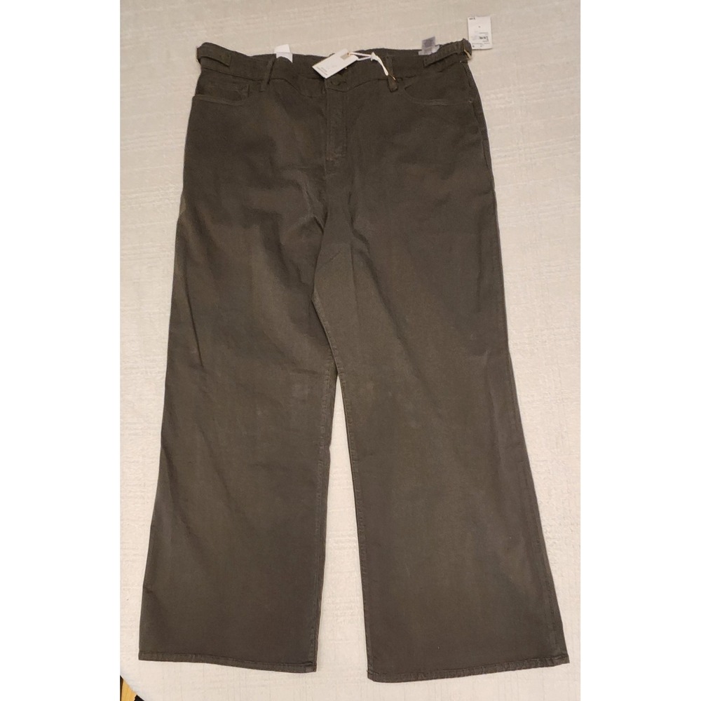 NWT Good American‎ Fatigue Green High-Rise Straight Leg Pants Women's Size 15